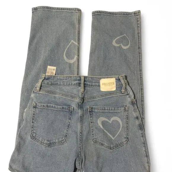 Hollister blue heart  ultra high-rise dad jean Size 26 - Picture 3 of 4